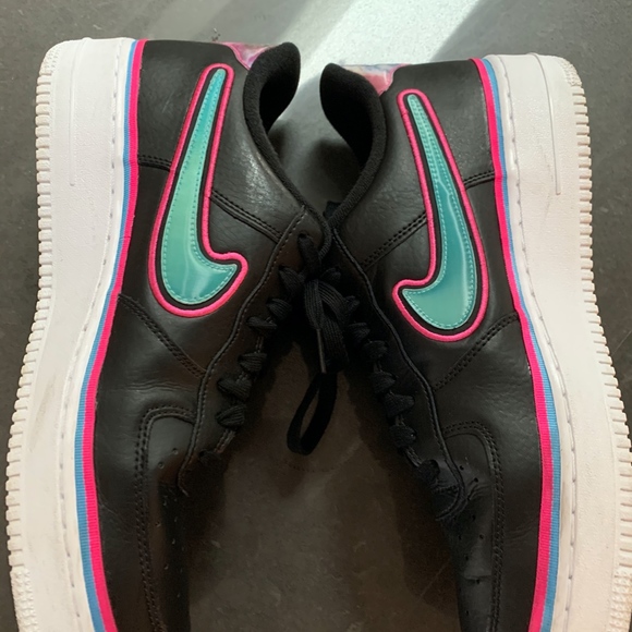 Nike Air Force 1 Men's Shoes SZ 12-Black/Teal - Picture 6 of 6